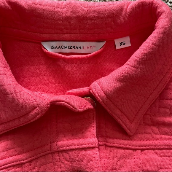Isaac Mizrah Live Textured, Coral, Jean Jacket Style Jacket, Sz XS - Picture 10 of 10